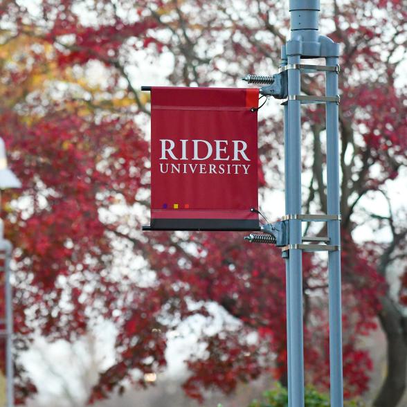 Rider university flag post