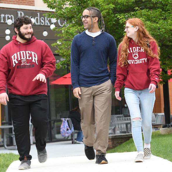 Students walking outside Sweigart