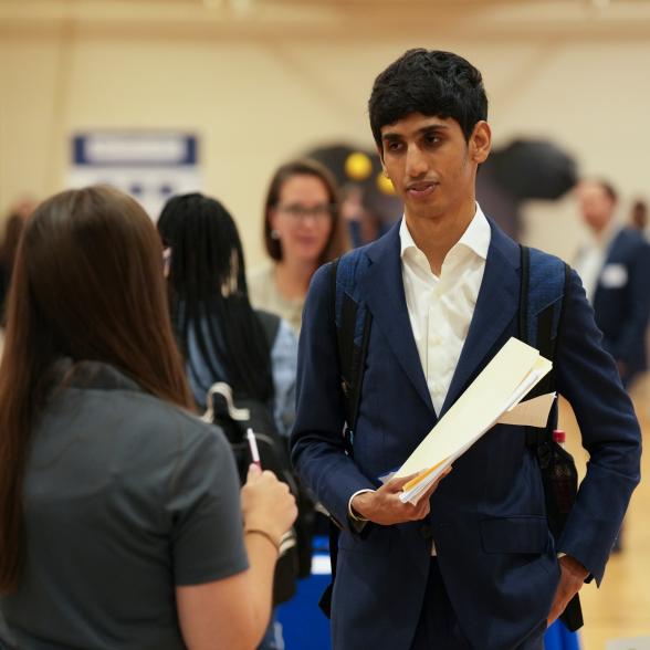 A student at a career fair.