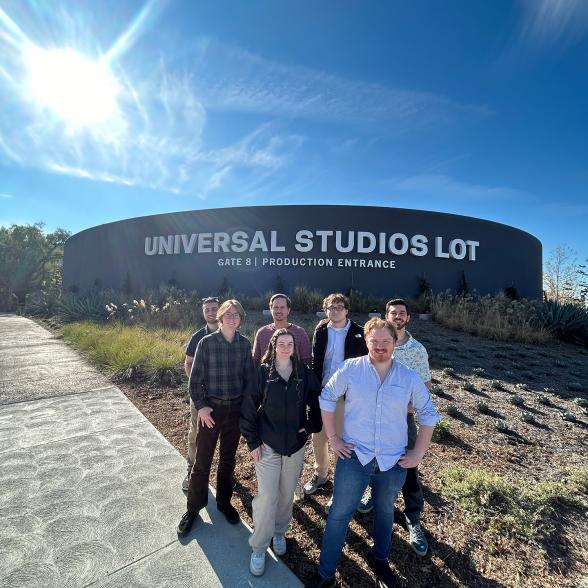 Students in front of Universal Studios