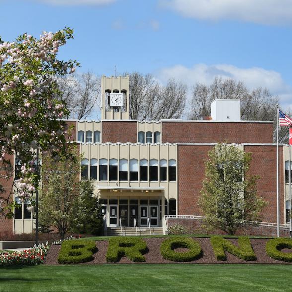 Moore Library in spring