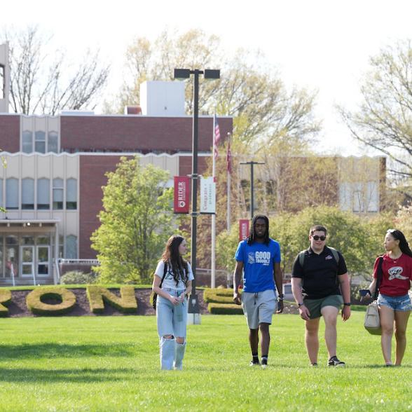 Rider students walking