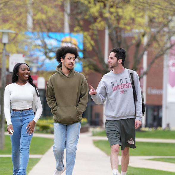 Students walking on campus
