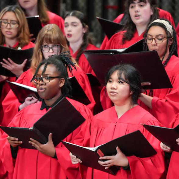 Students sing in Chapel Choir