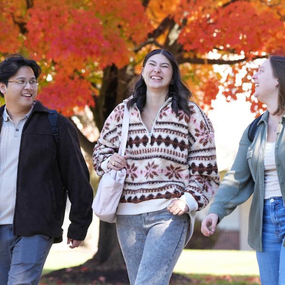 Students walking on campus