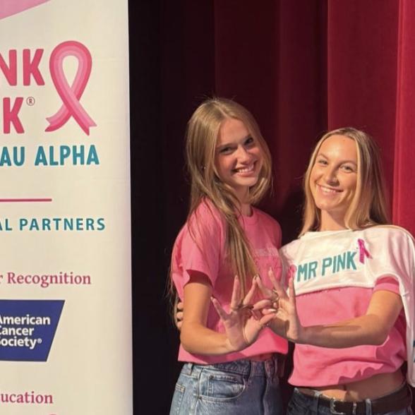 Two ZTA sisters at the Think Pink event