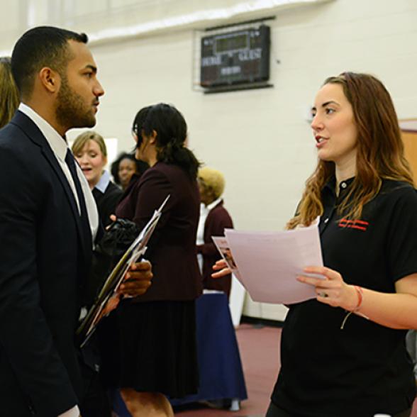 Rider students attending the Career Fair at Rider University