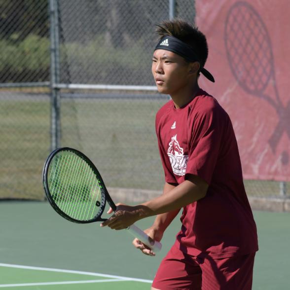 Tennis player on court.
