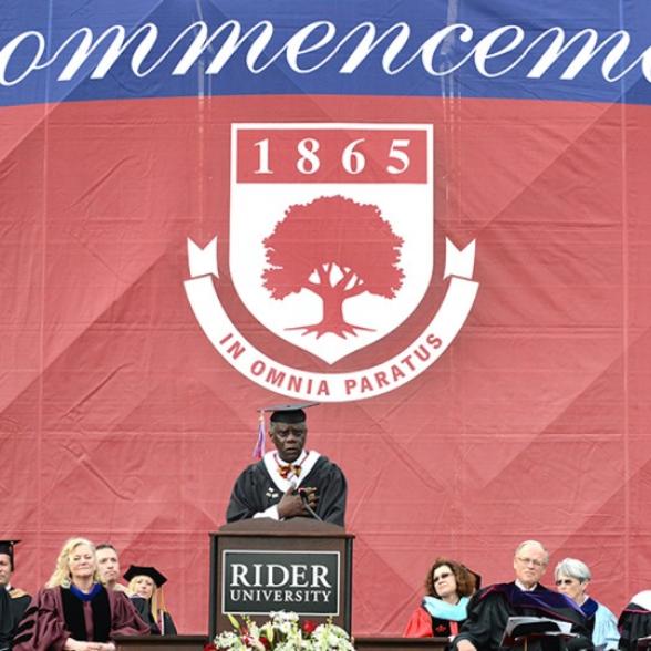 Eugene Marsh speaks at Commencement