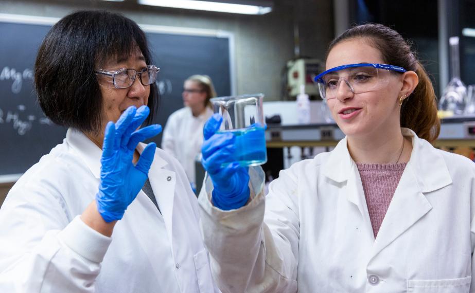 Student-faculty collaboration in science lab