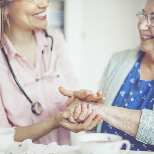 A nurse with an older patient.