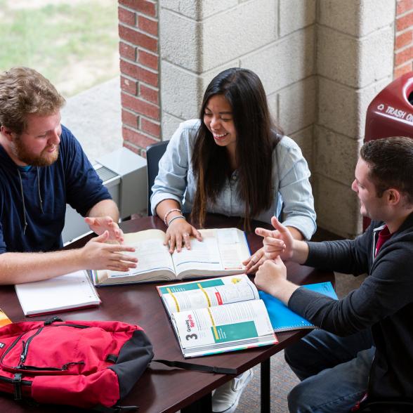 Three students in a study group