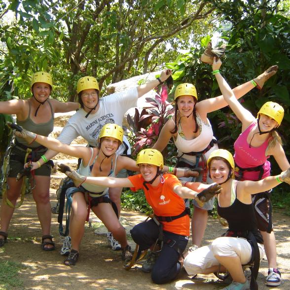 Students in mountain climbing gear