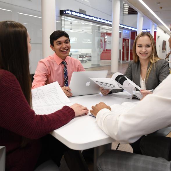 Students study together on Rider campus