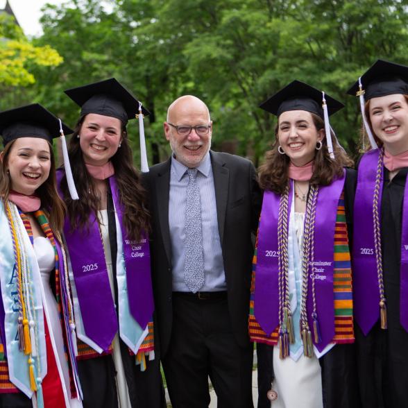 Westminster grads with Donald Nally