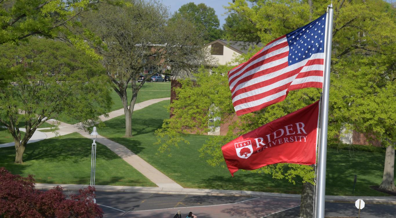 Rider flag and American flag