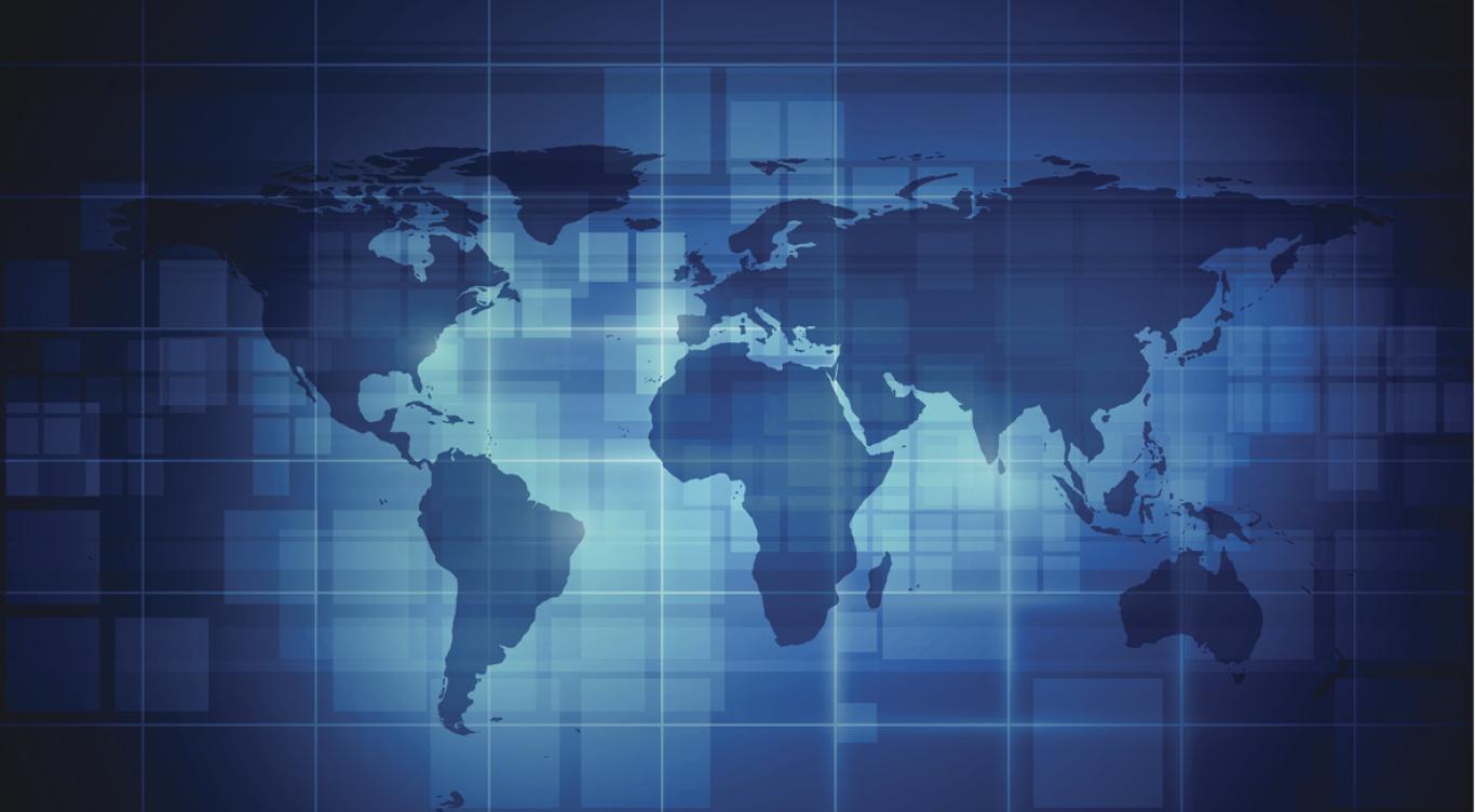 Global map graphic with textured lines