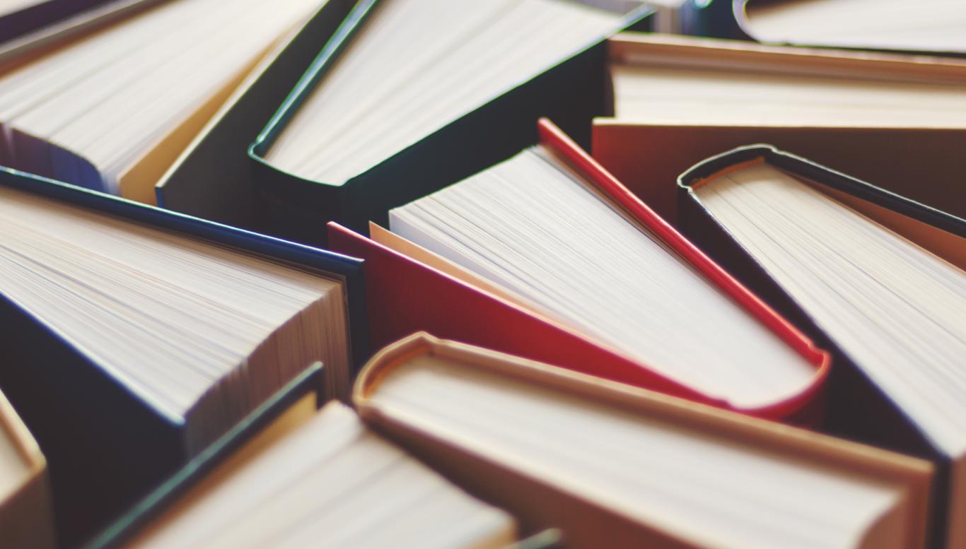 Books on table