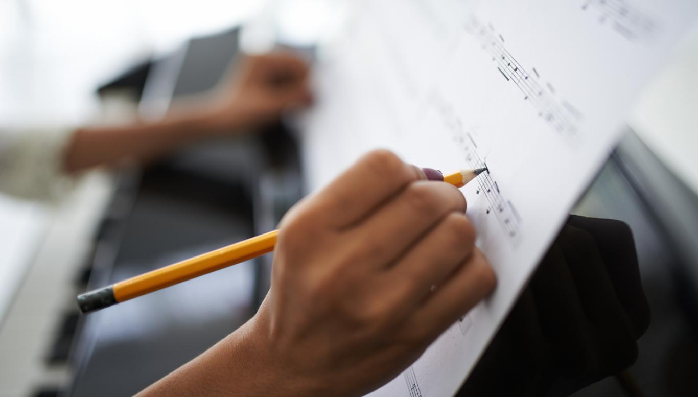Student composes music