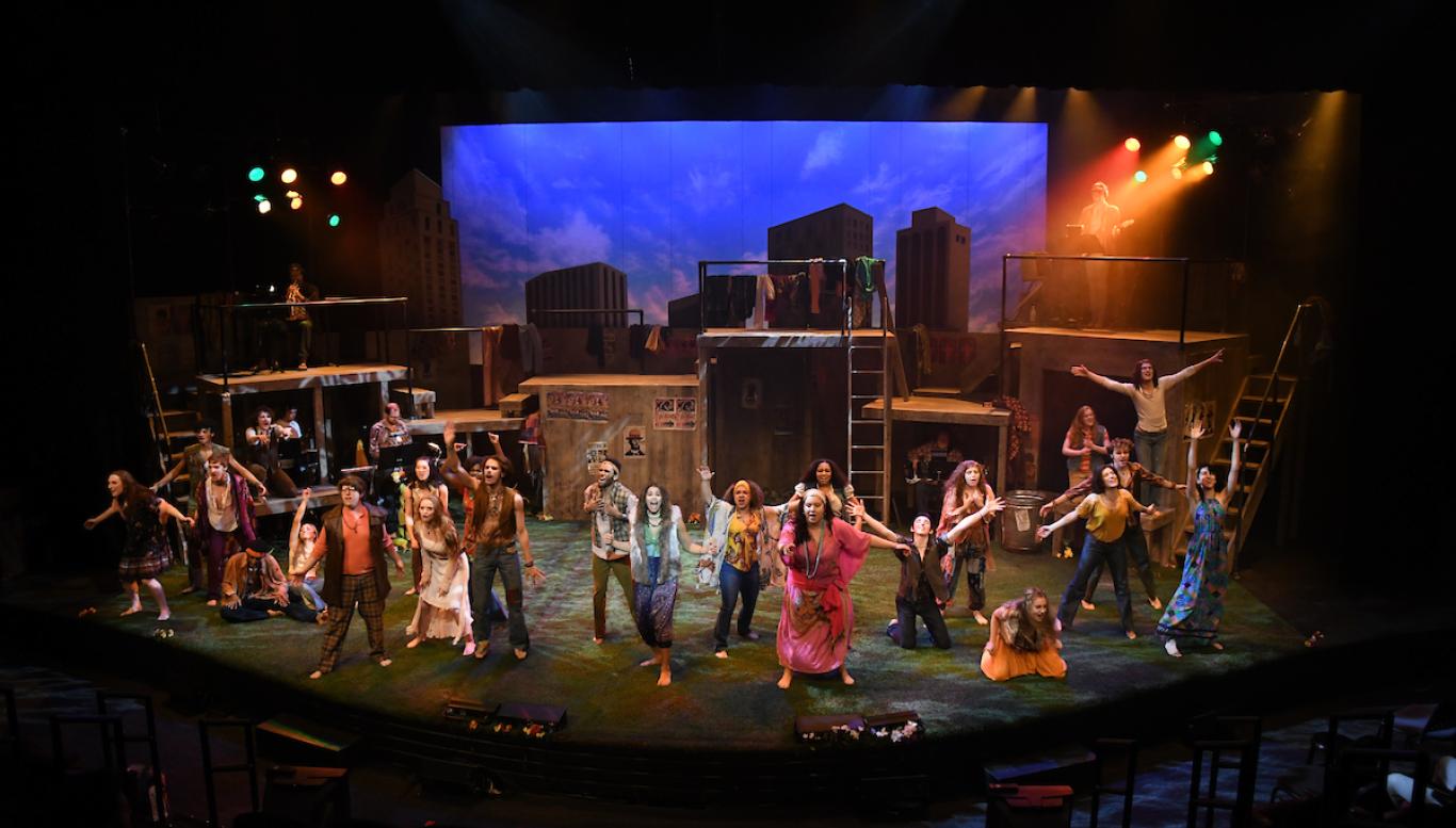 Students perform in Hair the musical