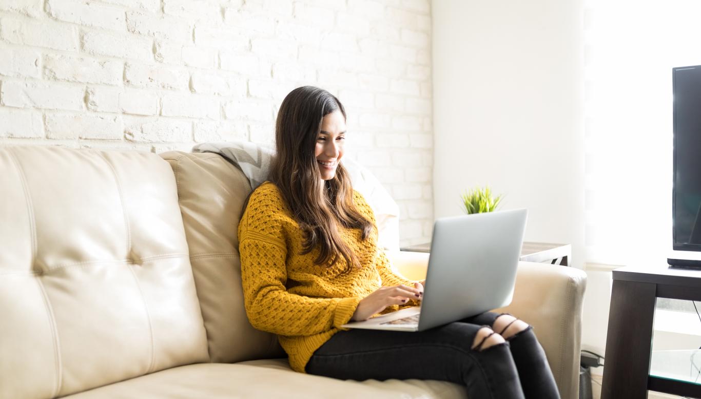 Student using a computer