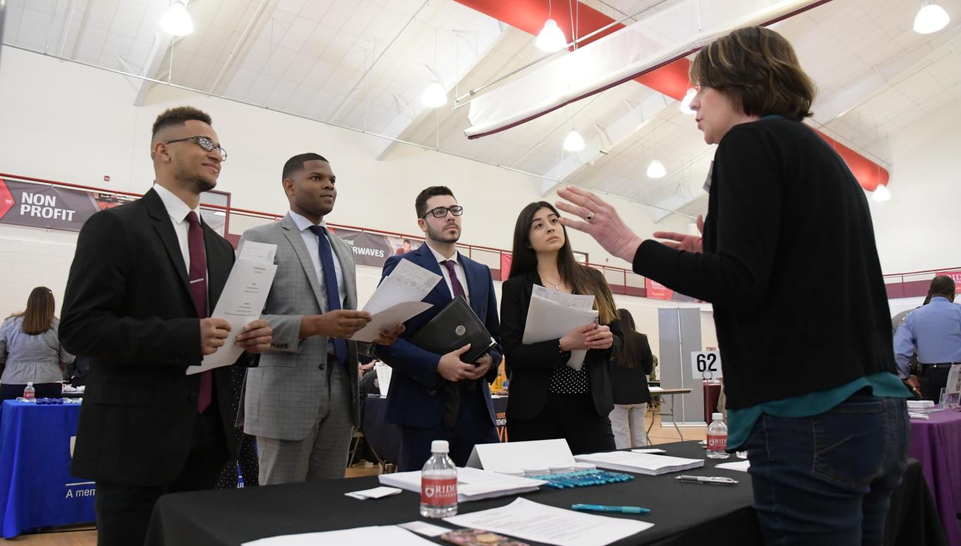 Students at career fair
