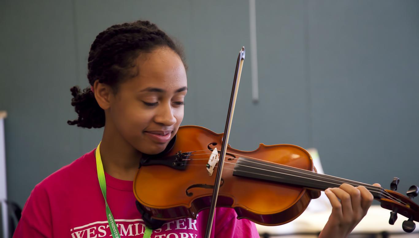 Student with violin