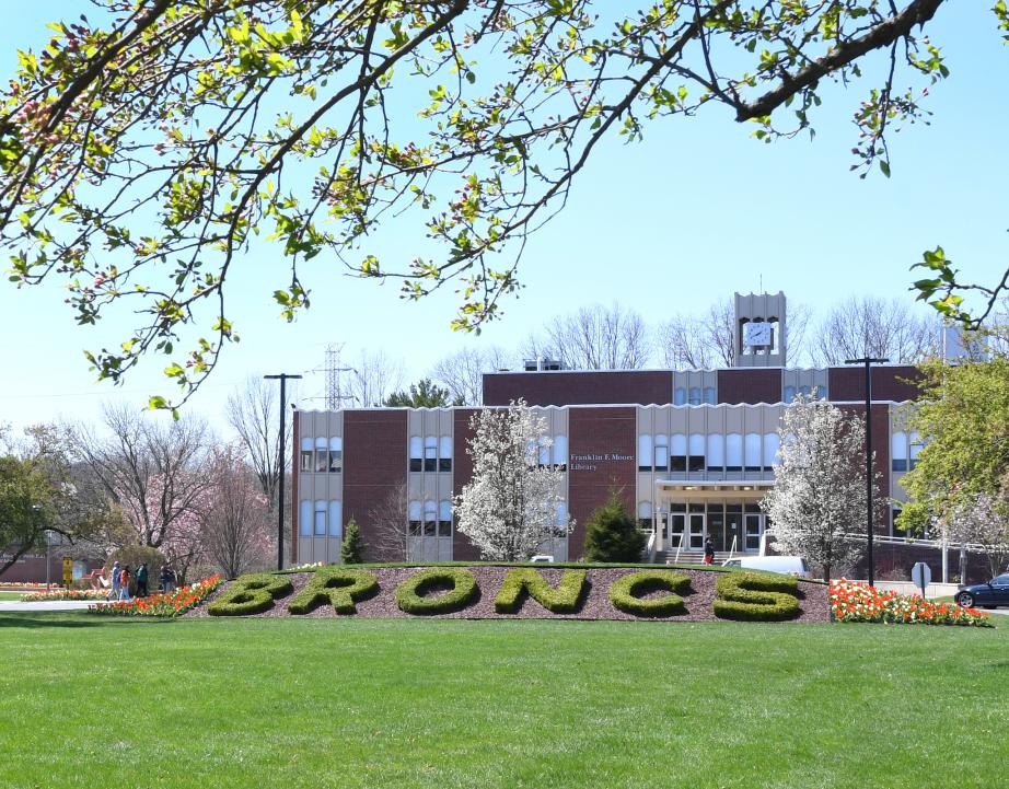 Moore Library in spring