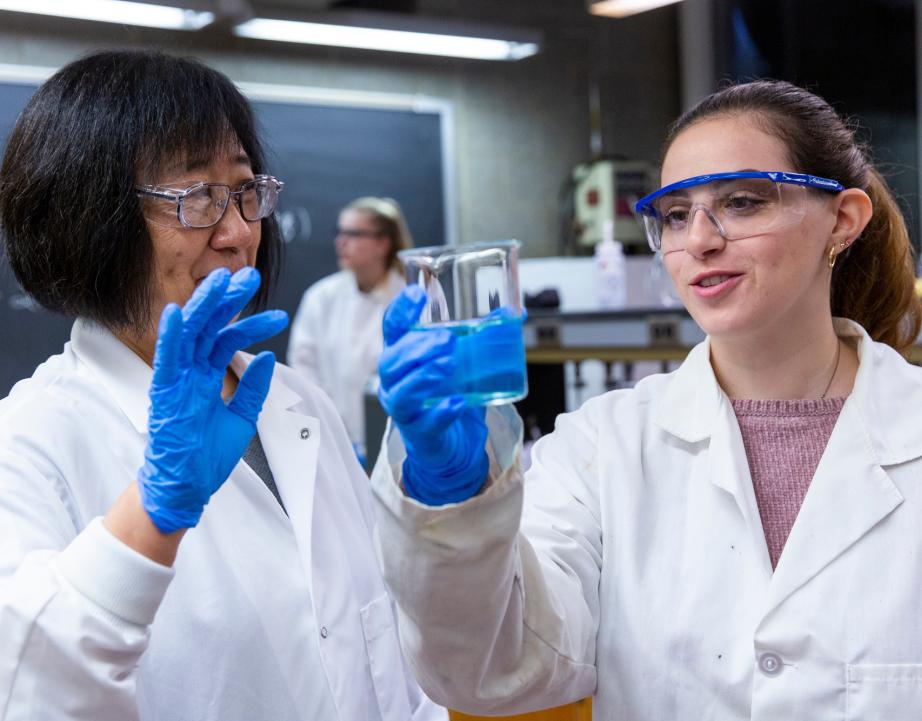 Student-faculty collaboration in science lab