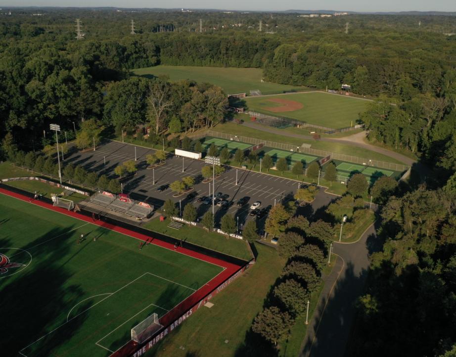 Aerial view of athletic fields
