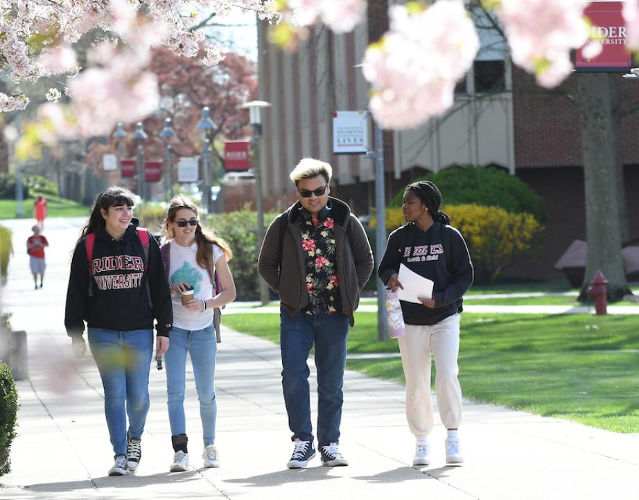 Students walking outside Sweigart