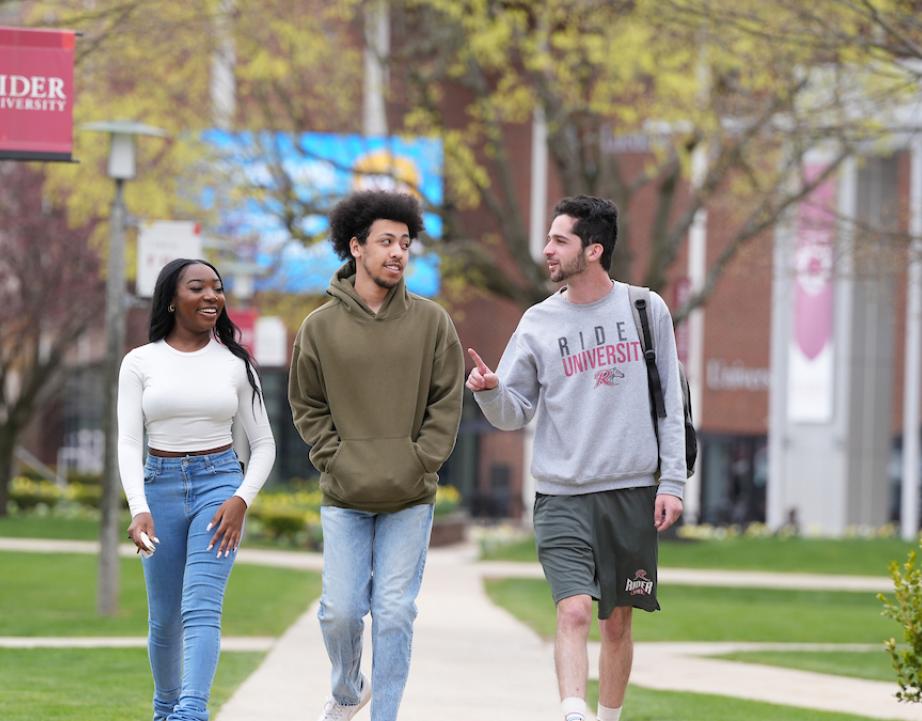 Students walking on campus