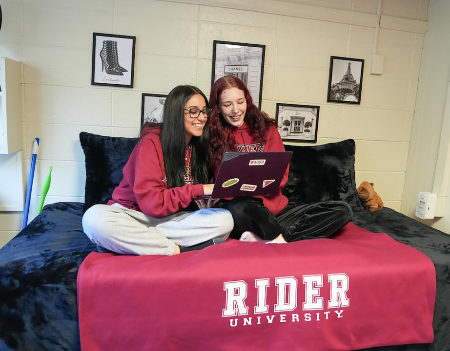 students in dorm room