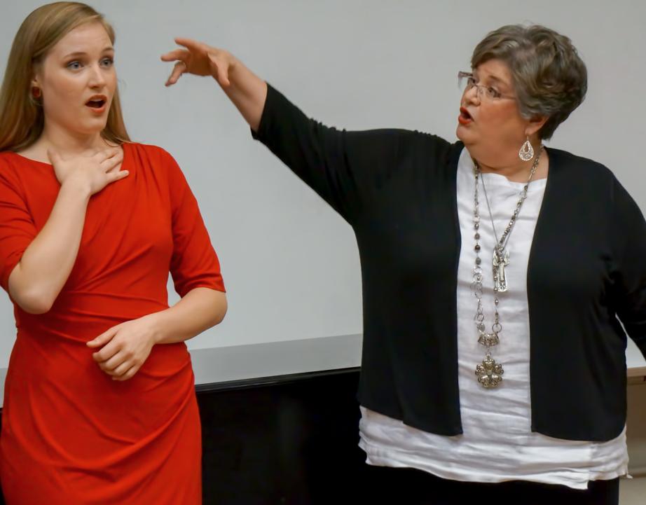 Laura Brooks Rice leads a master class at Westminster's CoOP