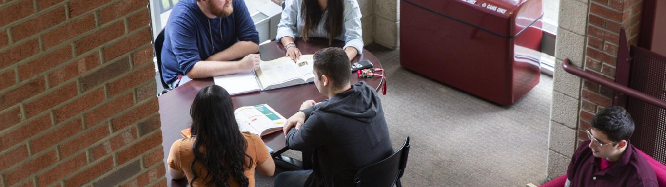 Students study together on Rider campus