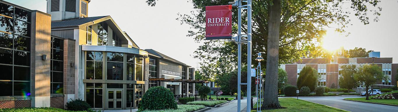 Sunset behind Moore Library