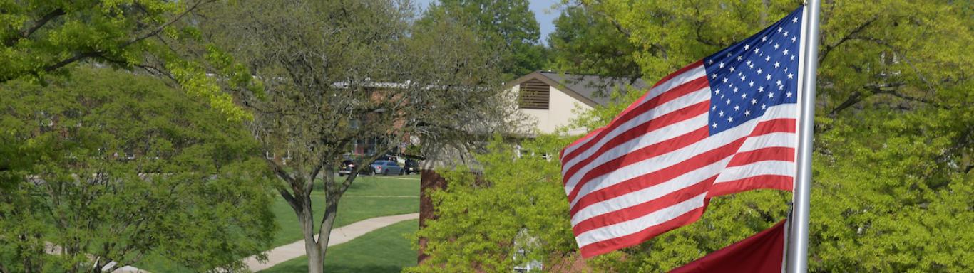 Rider flag and American flag