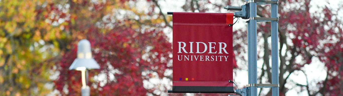 Rider university flag post