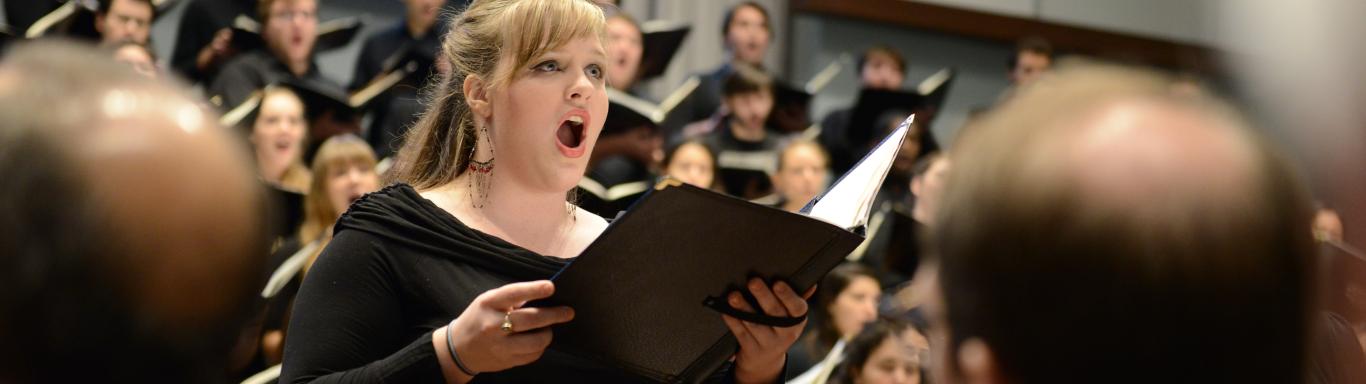 Conservatory student sings solo in chorus