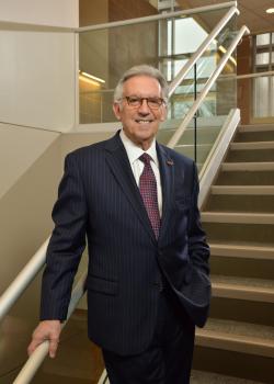 President Dell'Omo in Lynch Adler Hall