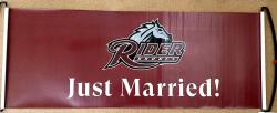 Just Married Rider broncs banner
