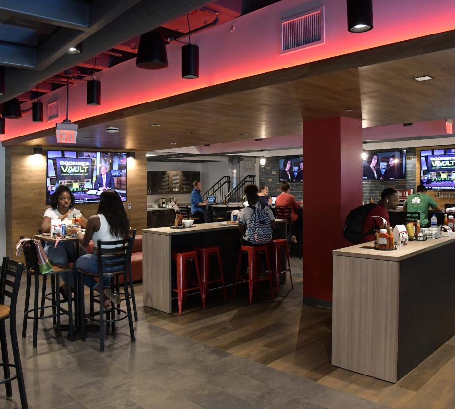 Student dining in The Pub