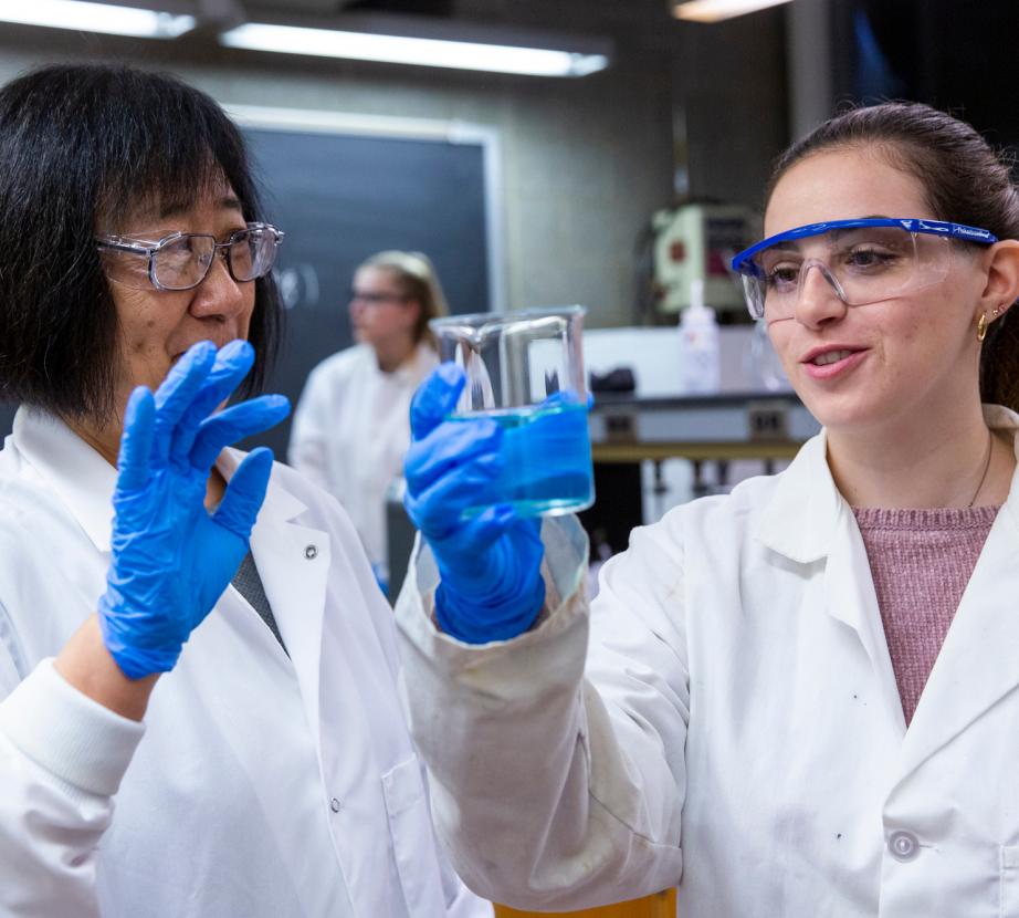 Student-faculty collaboration in science lab