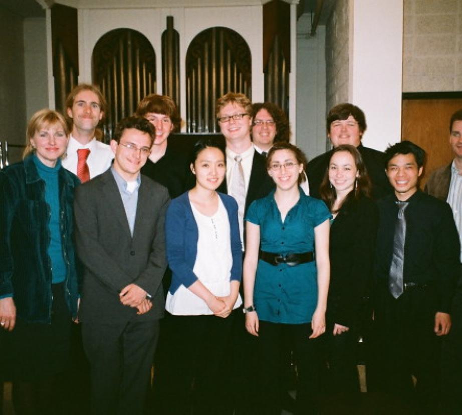 Dr. Scheide, Prof. Cowan and students following Music from the Court of Louis XIV.