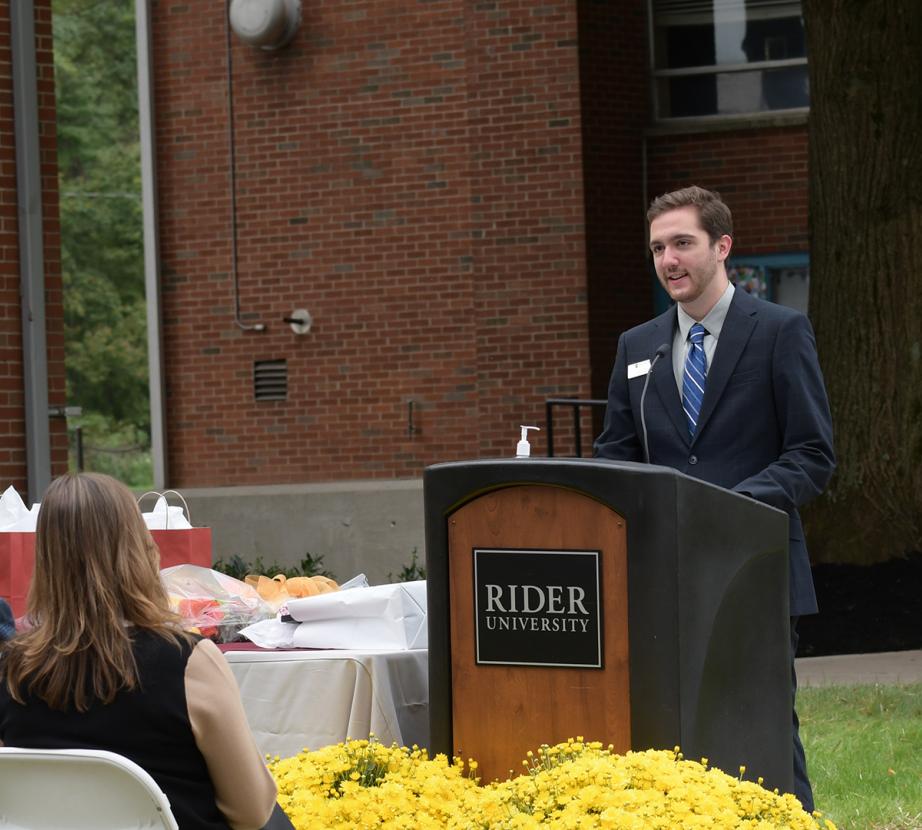 Rider class president speaks at Longstreet dedication