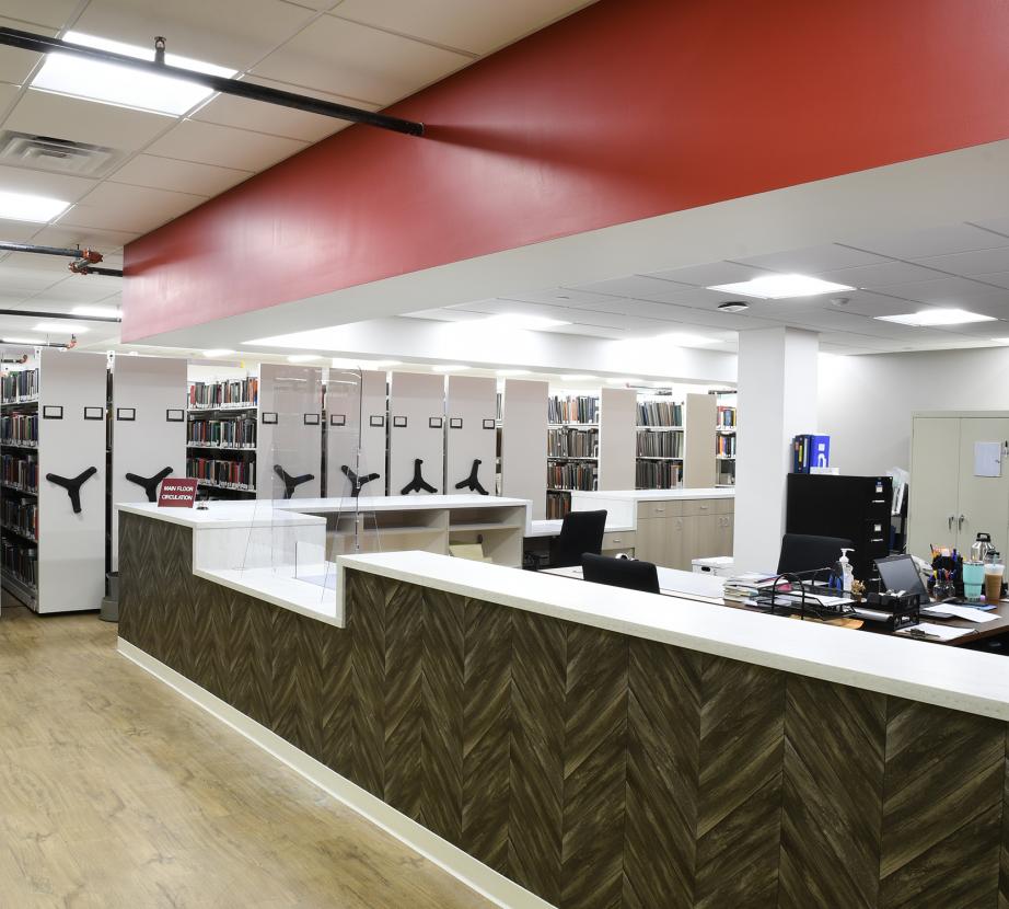 Talbott library circulation desk