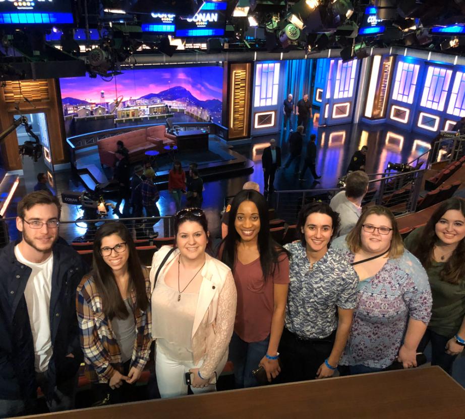 Rider Film & Television students on Conan O'Brien set