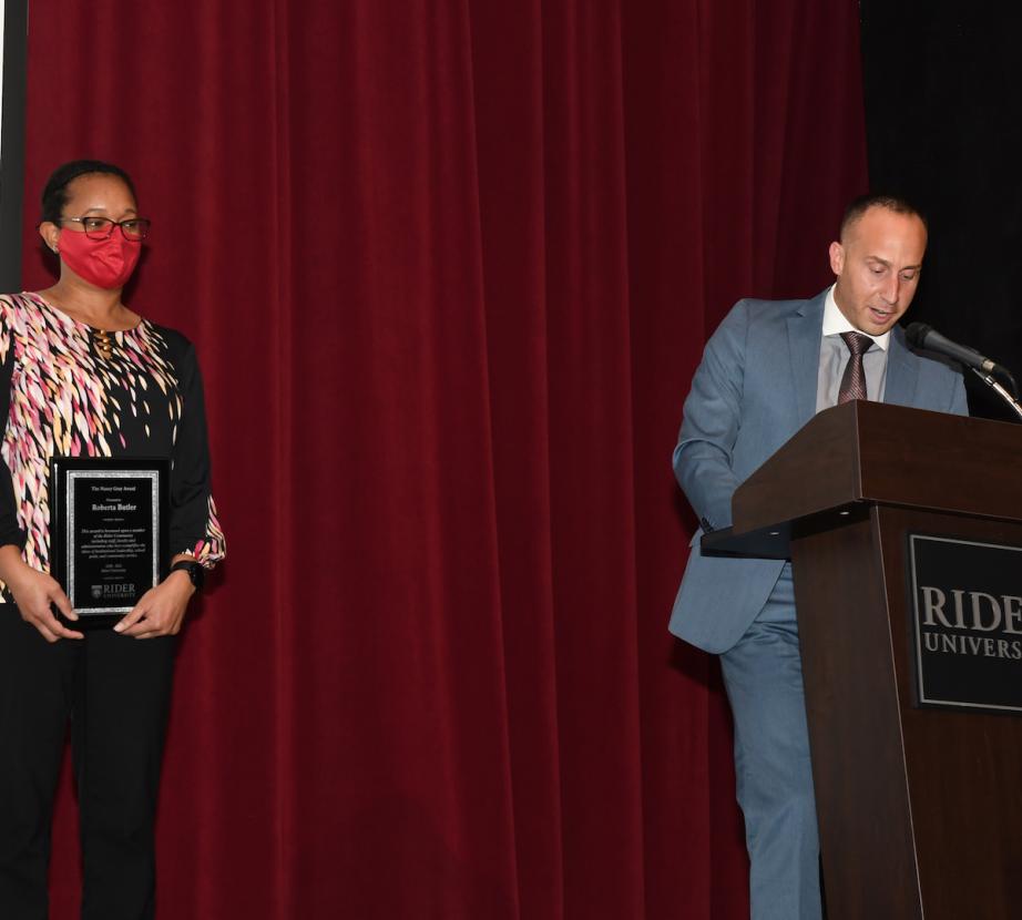 Roberta Butler at the awards ceremony