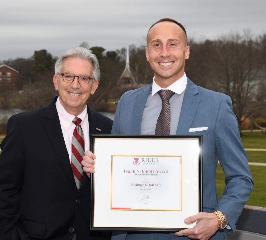 Nick Barbati and President Dell'Omo at the awards ceremony