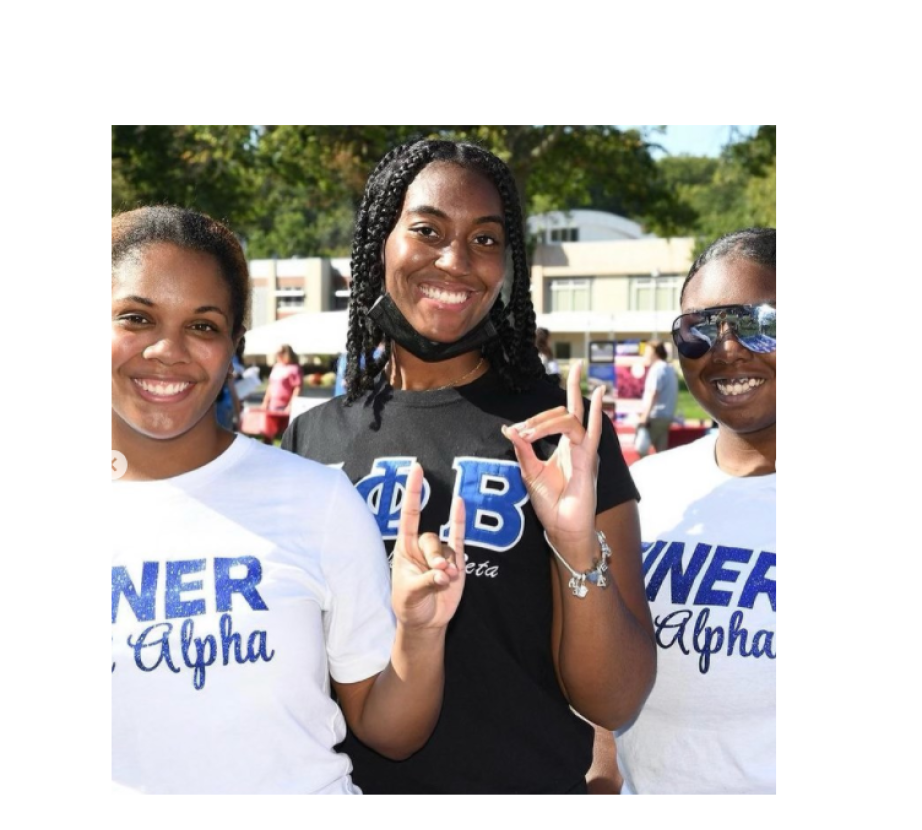 National Pan-Hellenic Council students hold up hand signals